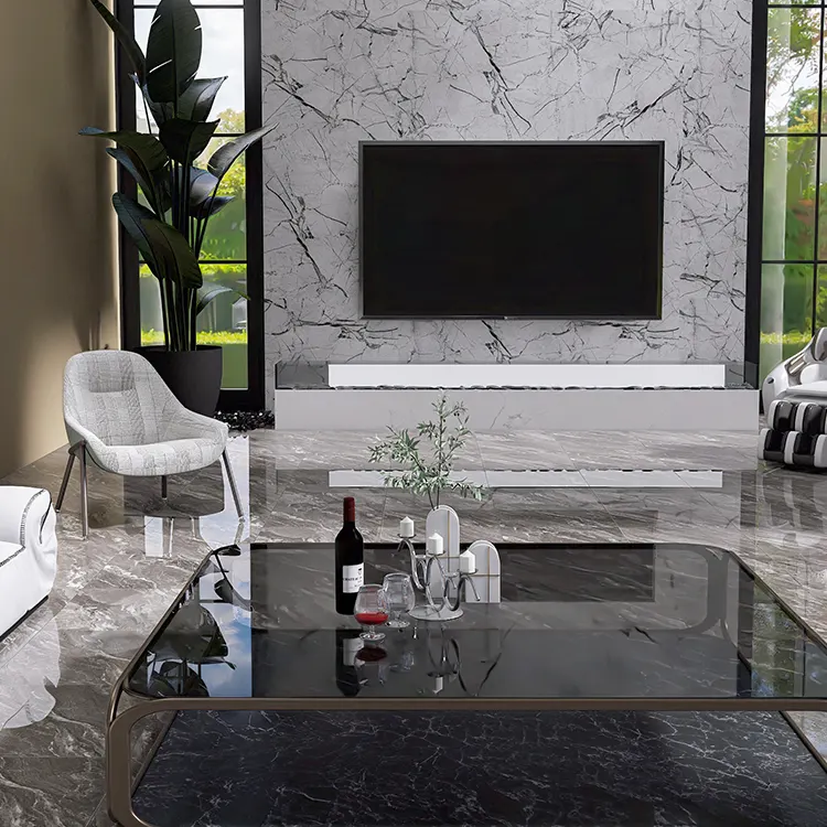 Marble-Look Polished Porcelain Wall And Floor Tile 600x600mm