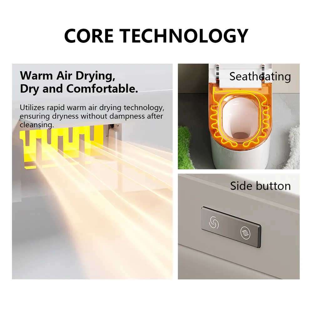 Smart Ceramic Toilet With Electronic Controls