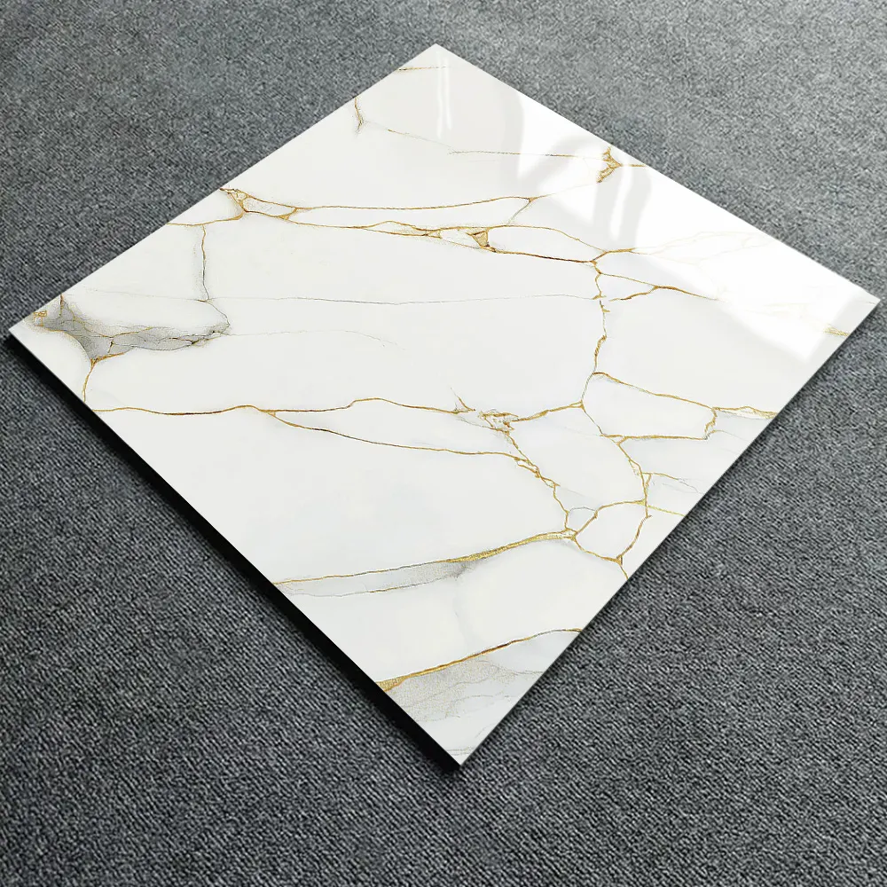 Stone-Look Polished Porcelain Floor Tile 600x600mm
