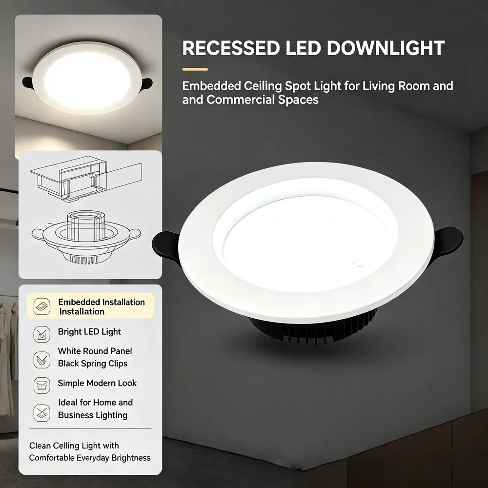 Slim Recessed LED Downlight For Indoor Lighting