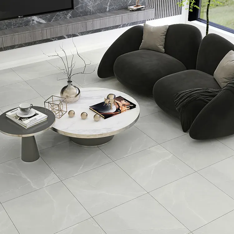 Non-Slip Stone-Look Polished Porcelain Floor Tile 600x600mm