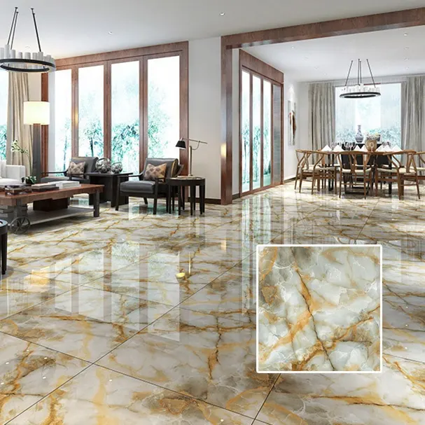 Marble-Look Porcelain Floor Tile 600x600mm