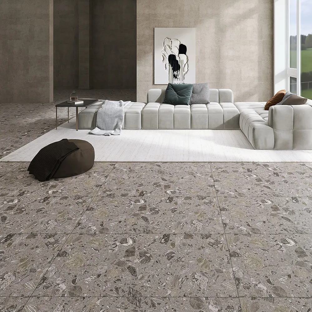 Non-Slip Terrazzo-Look Porcelain Floor Tile 600x1200mm