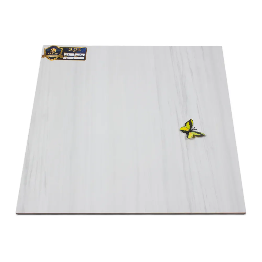 Stone-Look White Polished Porcelain Floor Tile 600x600mm