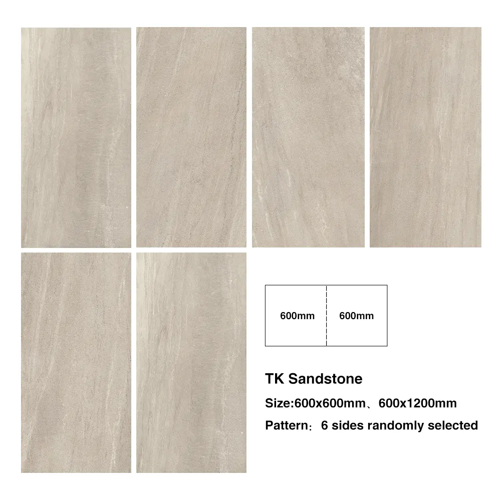 Non-Slip Stone-Look Porcelain Floor Tile 600x1200mm