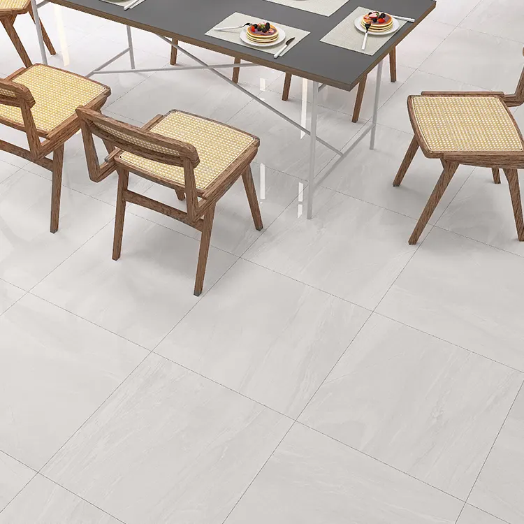 Non-Slip Stone-Look Polished Porcelain Floor Tile 600x600mm