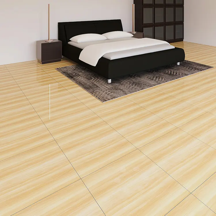 Non-Slip Wood-Look Polished Porcelain Floor Tile 600x600mm