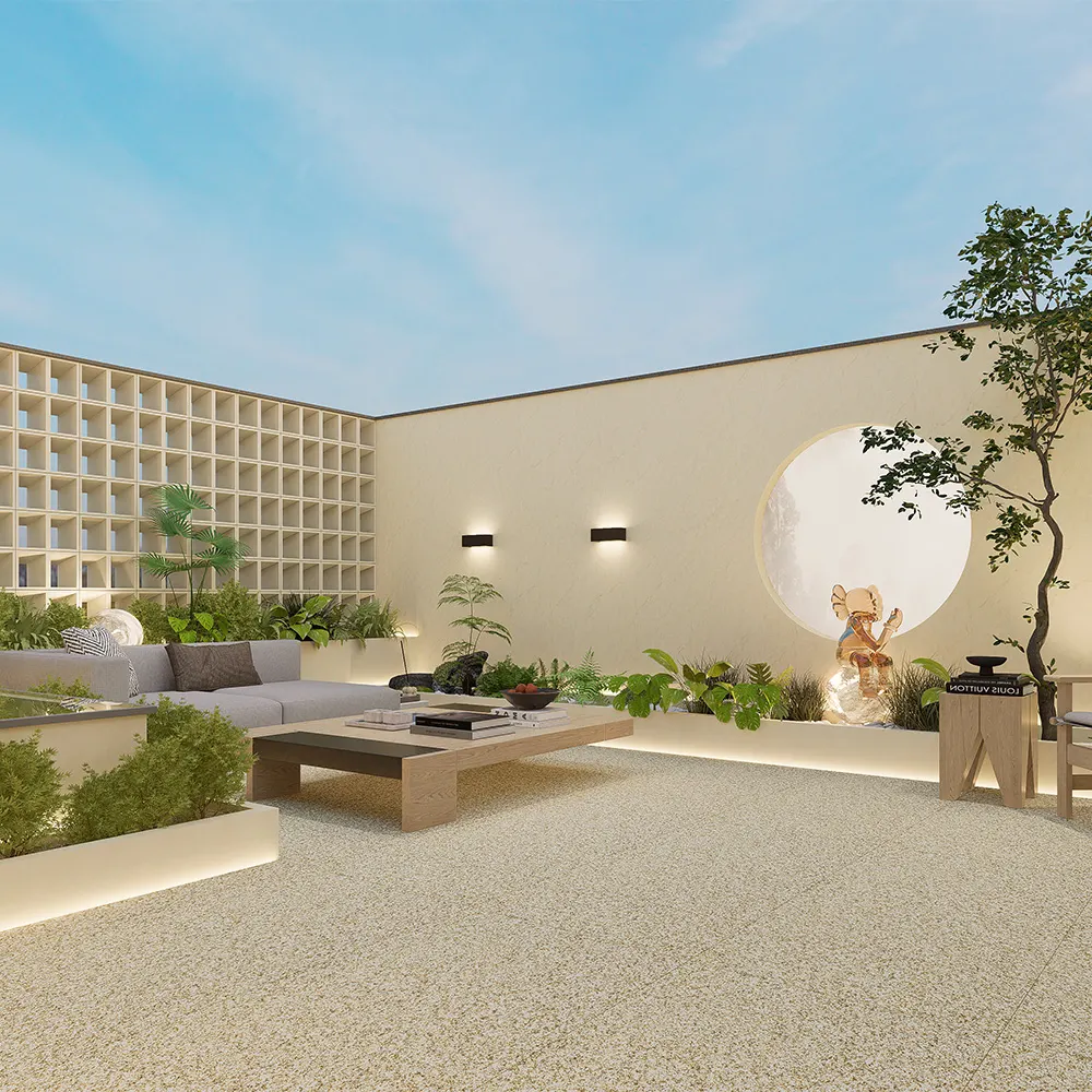 Non-Slip Stone-Look Porcelain Outdoor Tile 600x600mm