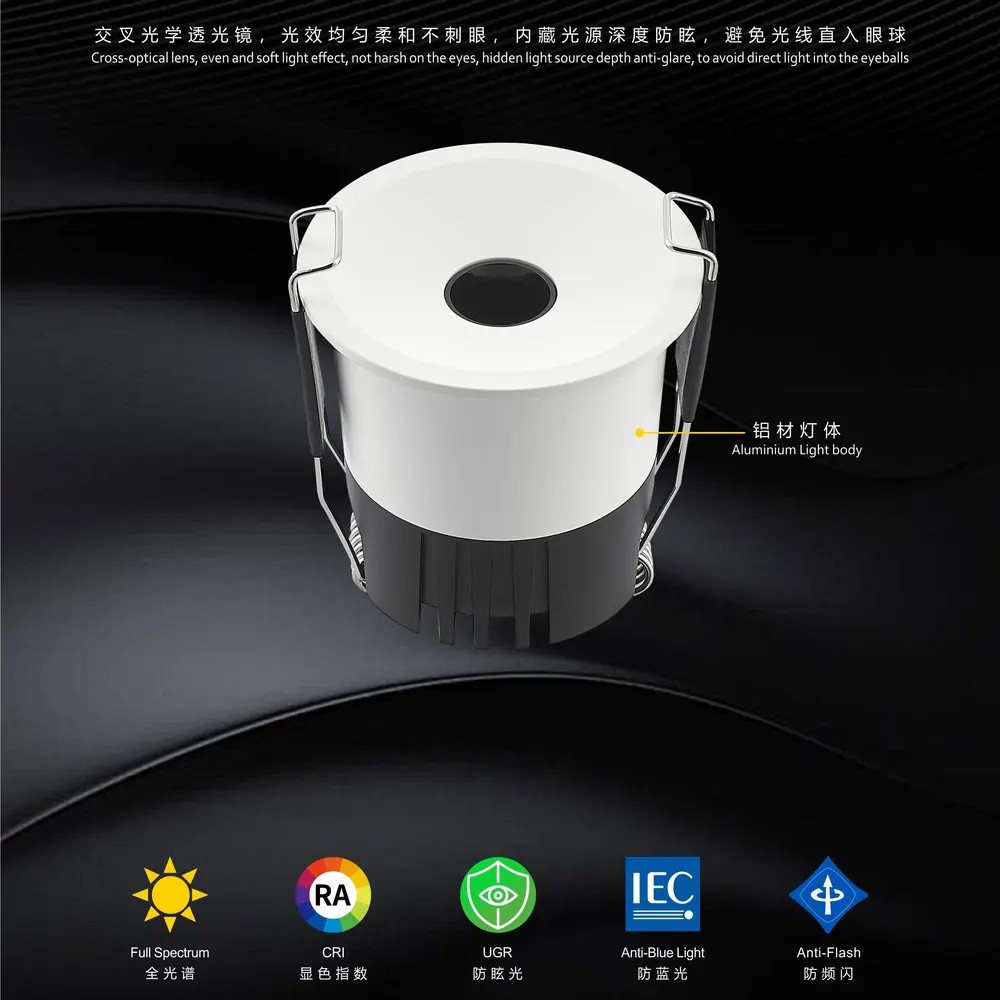 Recessed Aluminum LED Downlight 3-12W