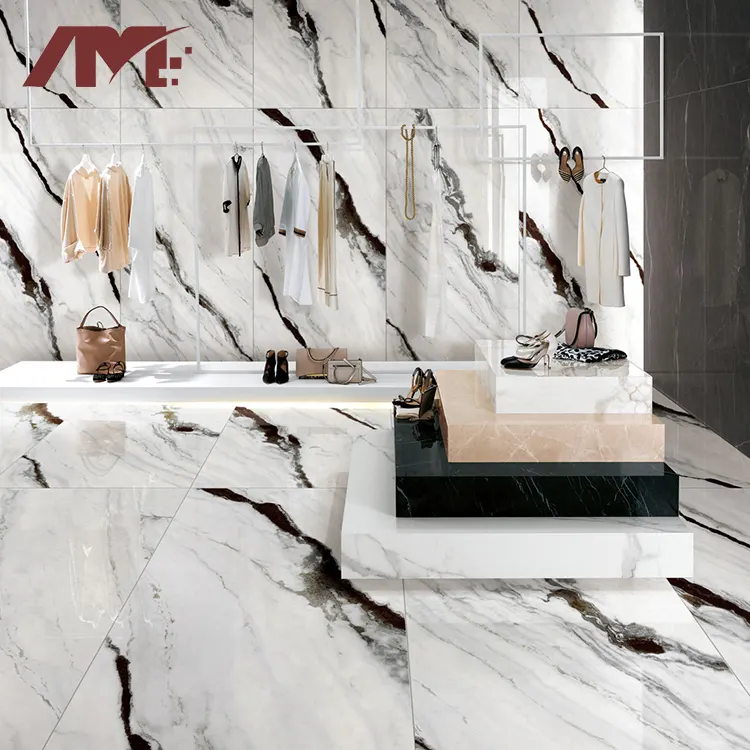 Marble-Look Gray Porcelain Floor Tile 750x1500mm