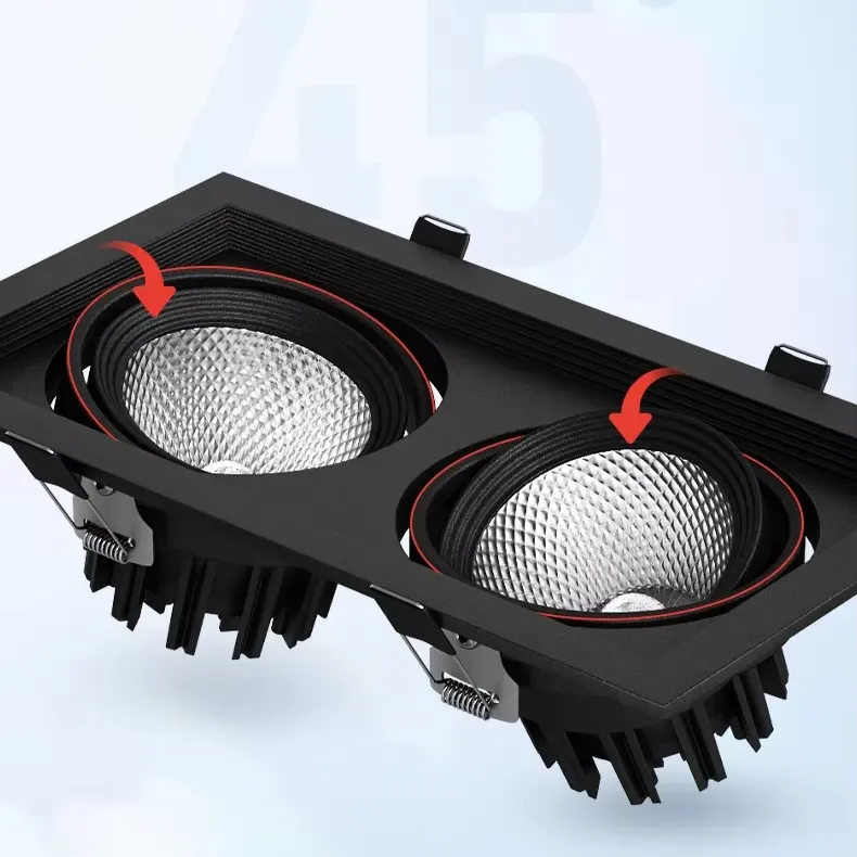 Recessed Square Aluminum LED Downlight 7-36W
