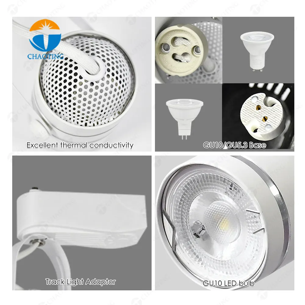 Adjustable Aluminum Track Spotlight Housing GU10/MR16