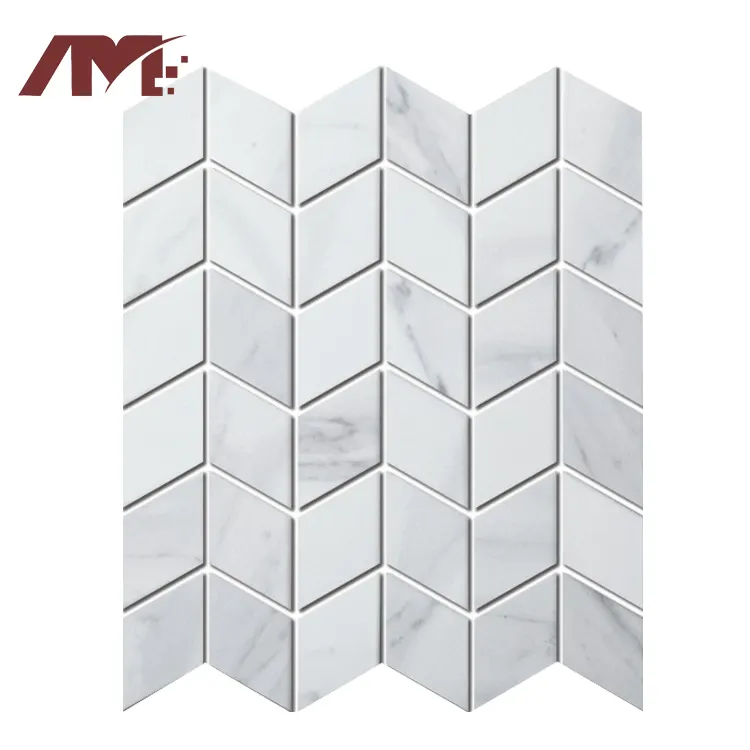 White Hexagonal Glass Mosaic Tile 300x300mm