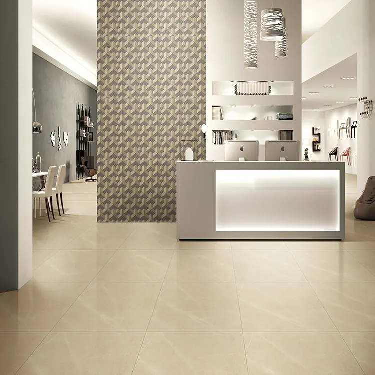 Marble-Look Polished Porcelain Floor Tile 600x600mm
