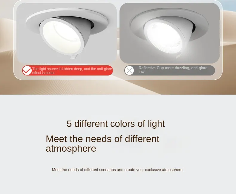 Anti-Glare Adjustable Recessed LED Downlight 15-40W
