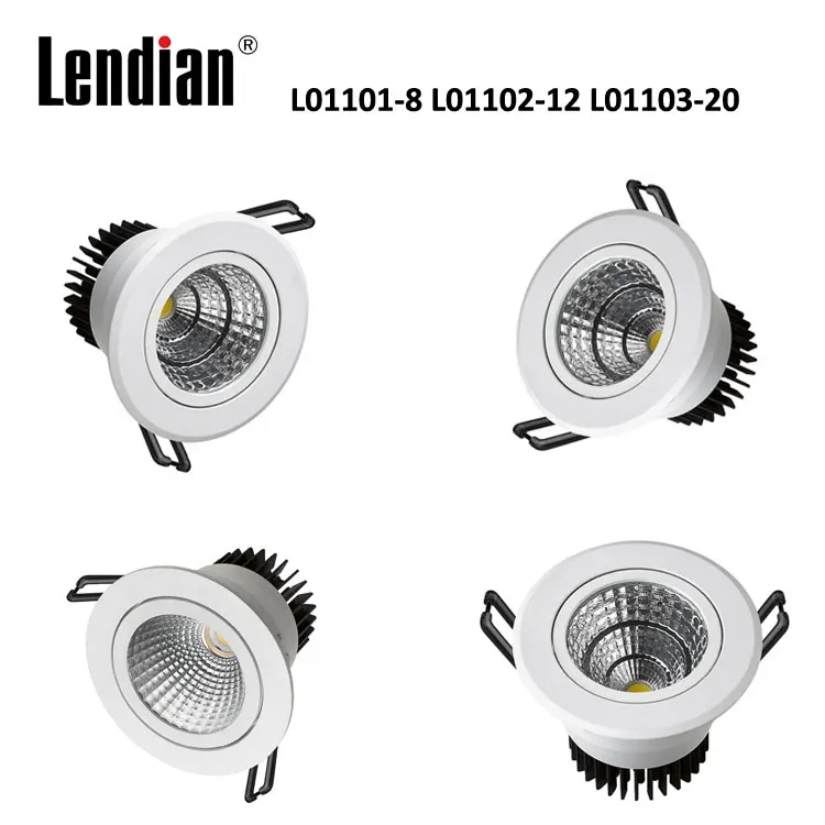 Adjustable Recessed Aluminum COB LED Downlight 3-12/40W