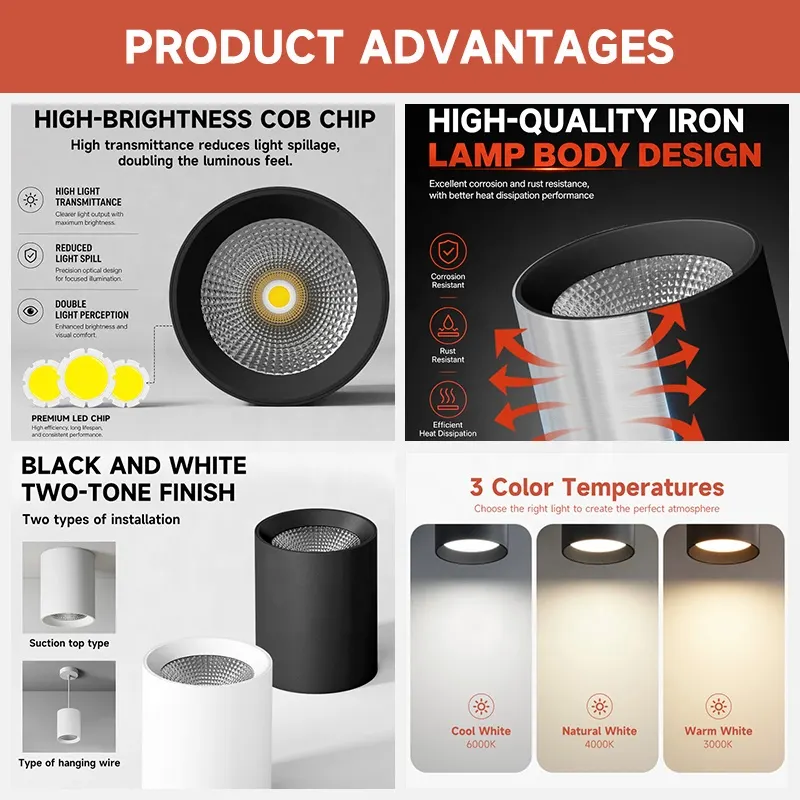 Surface-Mounted Aluminum LED Downlight 12-40W