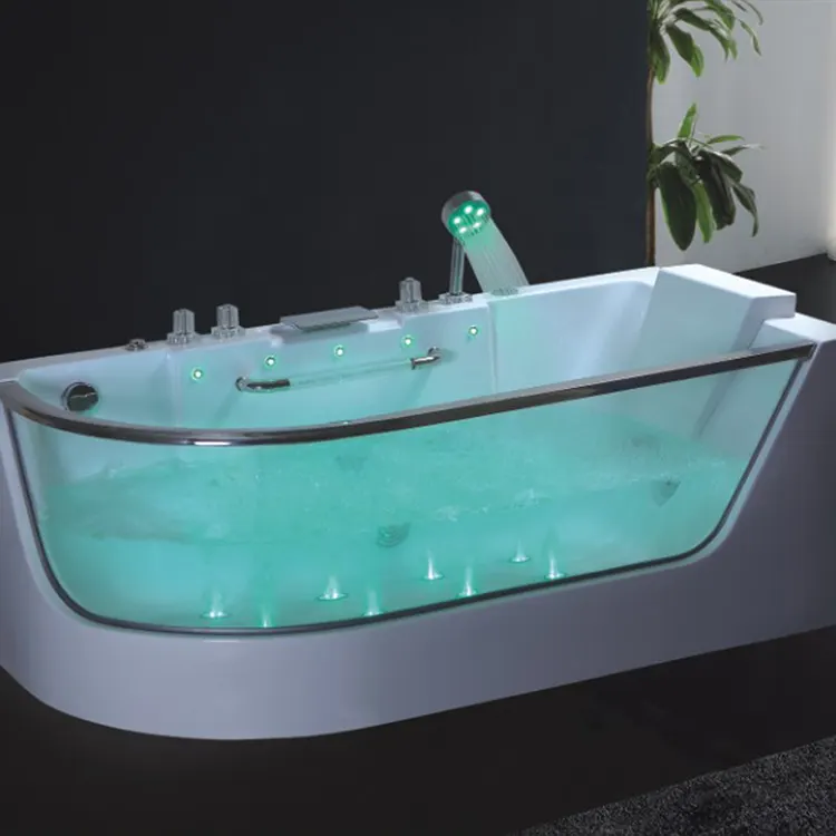 Acrylic Square Whirlpool Massage Bathtub 1.7m
