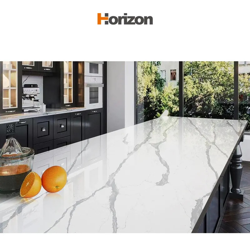 Calacatta Gray/White Engineered Quartz Slab 3200x1600mm
