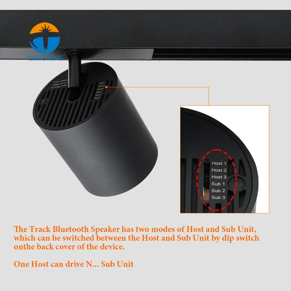 Tuya WiFi Dimmable Magnetic LED Track Spotlight With Speaker 48V/220V