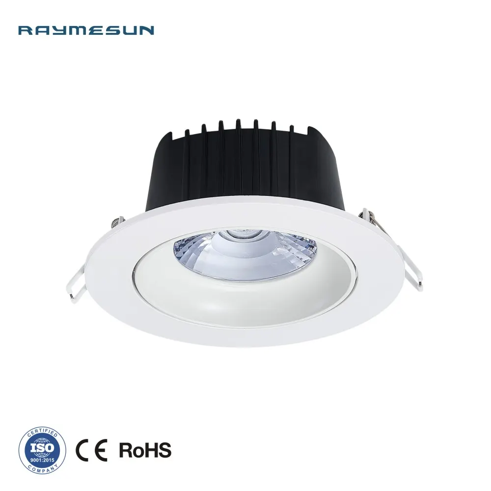 Slim Trimless Recessed Round LED Downlight Black 5-10W IP44 3CCT Selectable product sample