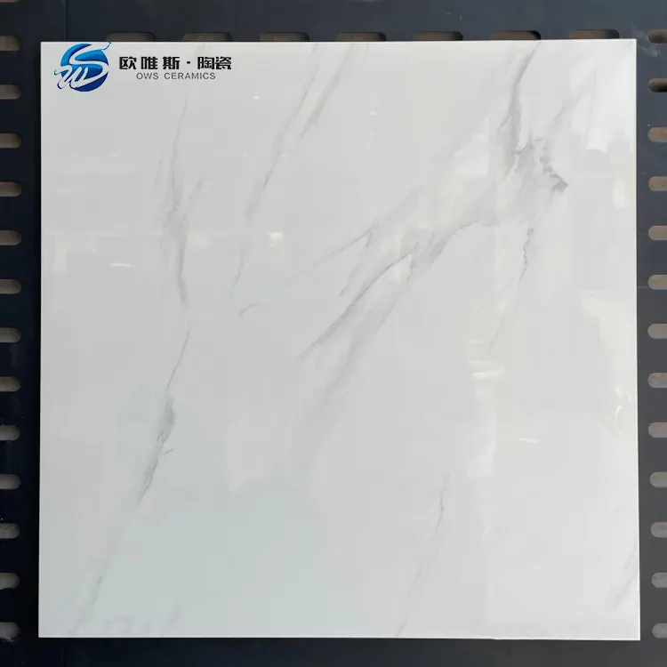 Non-Slip Stone-Look Glossy Porcelain Floor Tile 600x600mm
