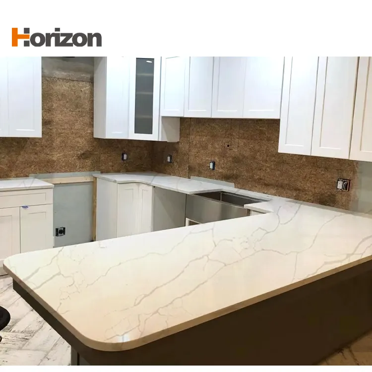 Calacatta White Engineered Quartz Slab 3200x1600mm