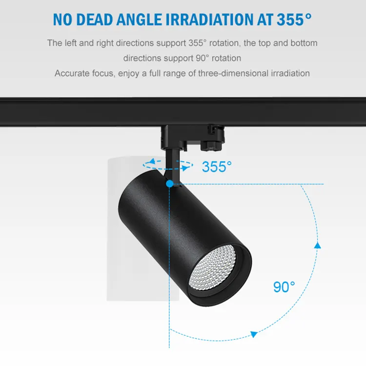 Adjustable Aluminum COB LED Track Spotlight 30-40W