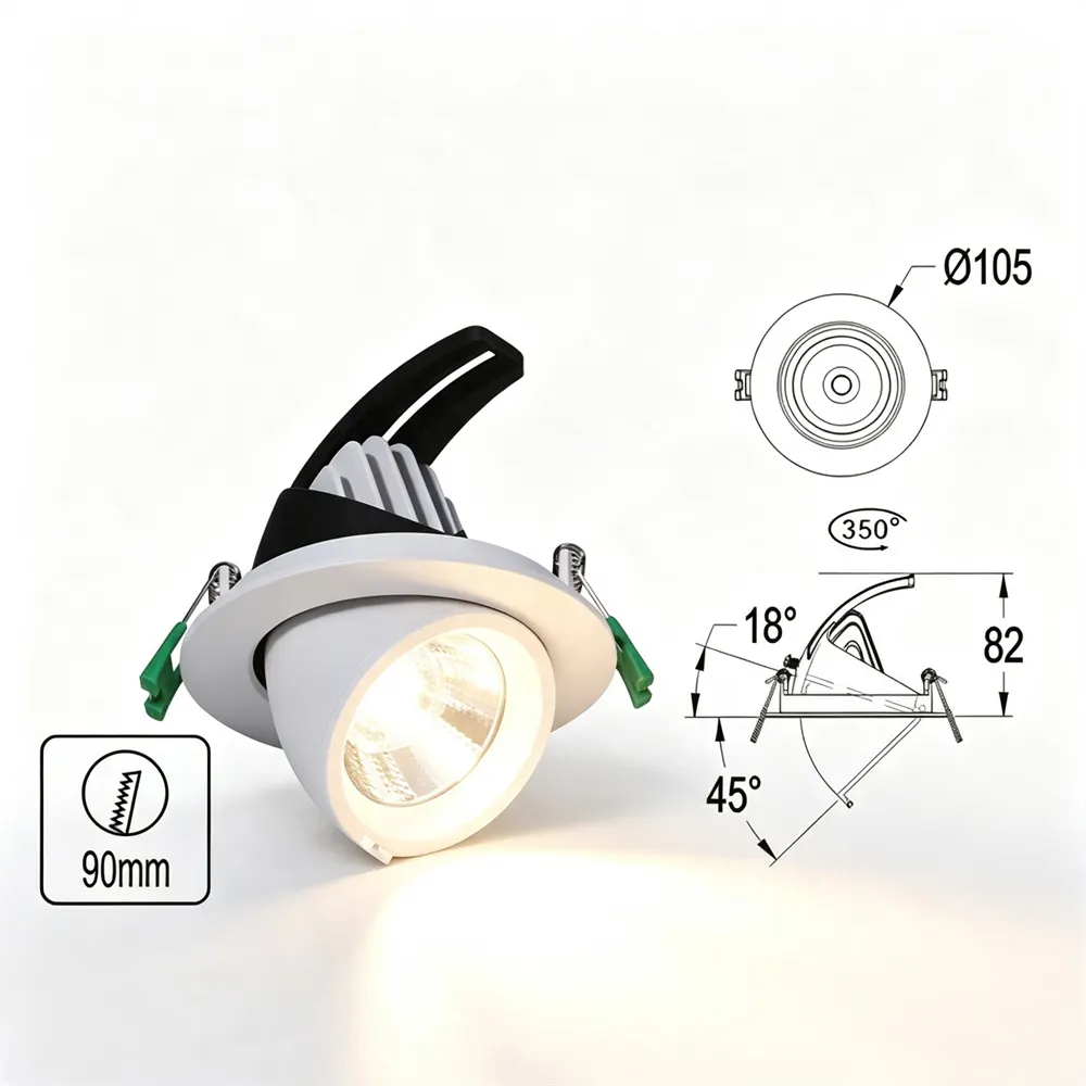 Adjustable Recessed Aluminum LED Downlight