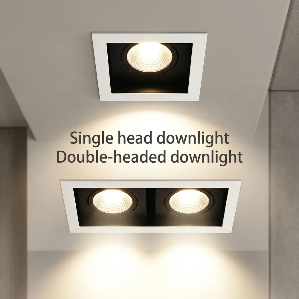 Anti-Glare Dimmable Recessed Square COB LED Grille Spotlight 9-30W product sample