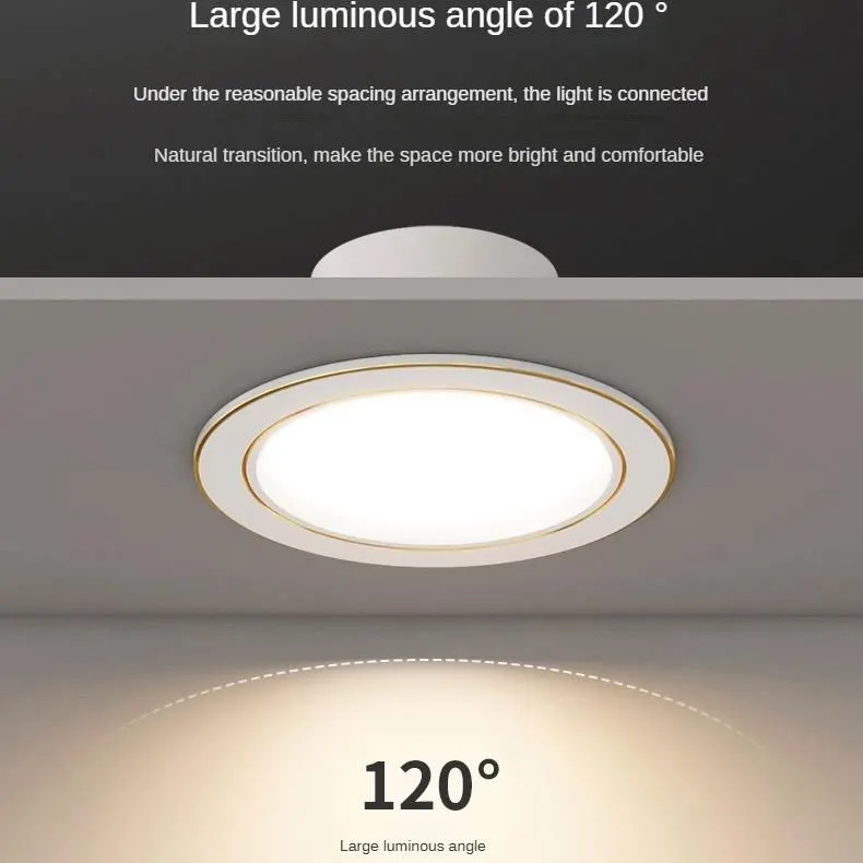 Recessed Aluminum LED Downlight 6/7W For Indoor Lighting