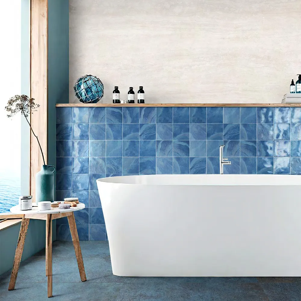 Non-Slip Stone-Look Matte Porcelain Swimming Pool Tile 300x600mm