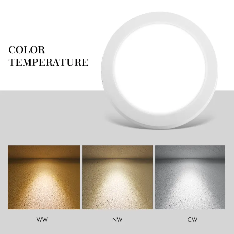 Slim Surface-Mounted Round LED Panel Light 3-24W IP44