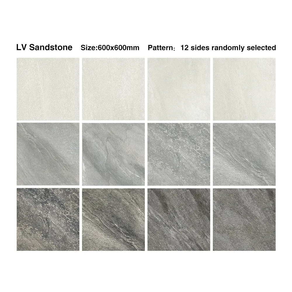 Non-Slip Stone-Look Porcelain Outdoor Tile 600x600mm
