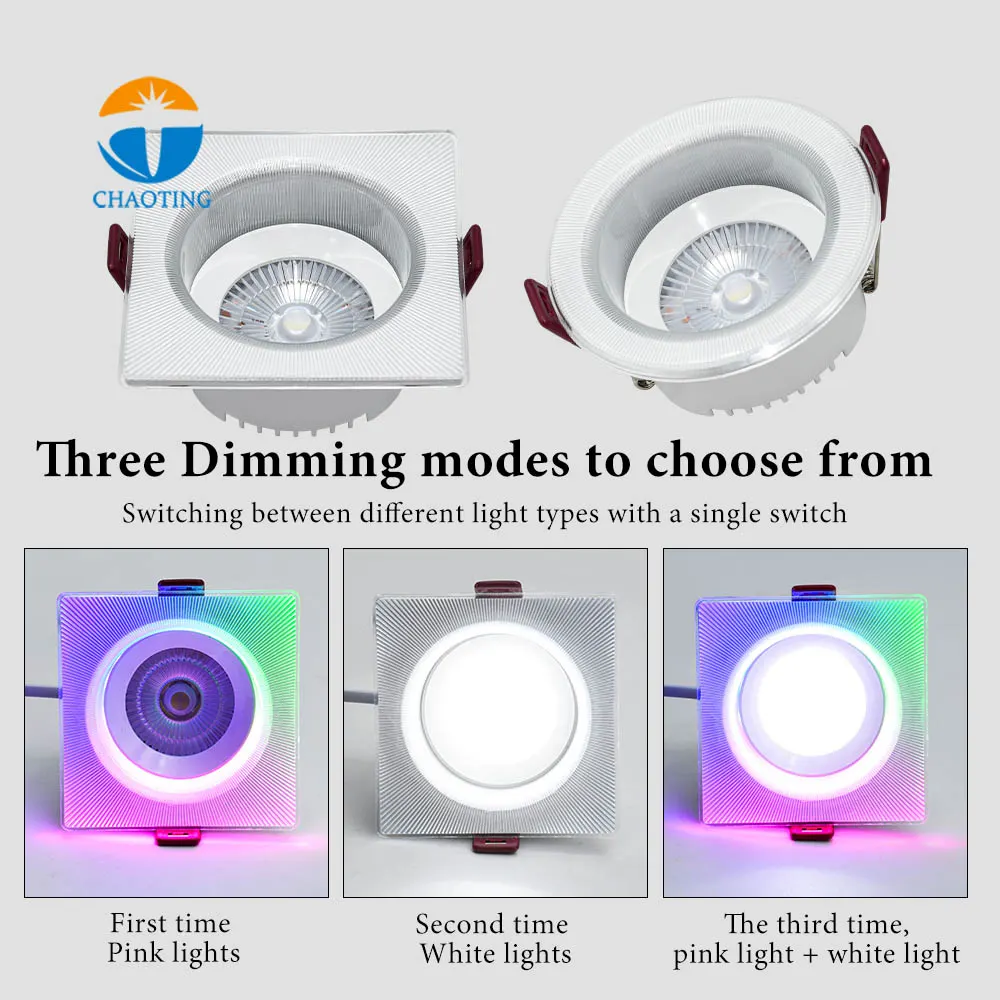 Adjustable Recessed Aluminum COB LED Downlight 3000K/4000K/6000K
