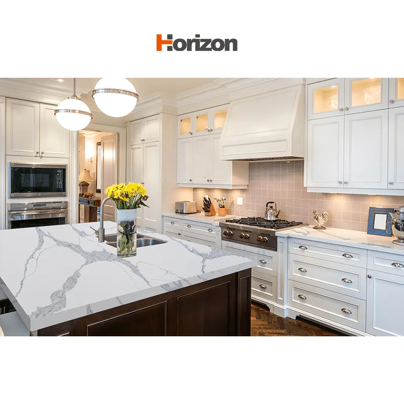 Calacatta White Engineered Quartz Slab 3200x1600mm
