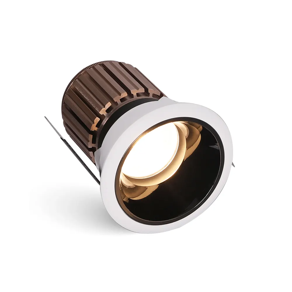 Aluminum LED Downlight Gold 7/15W IP44 Cutout 70-110mm