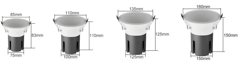 Recessed Aluminum LED Downlight 20W IP44