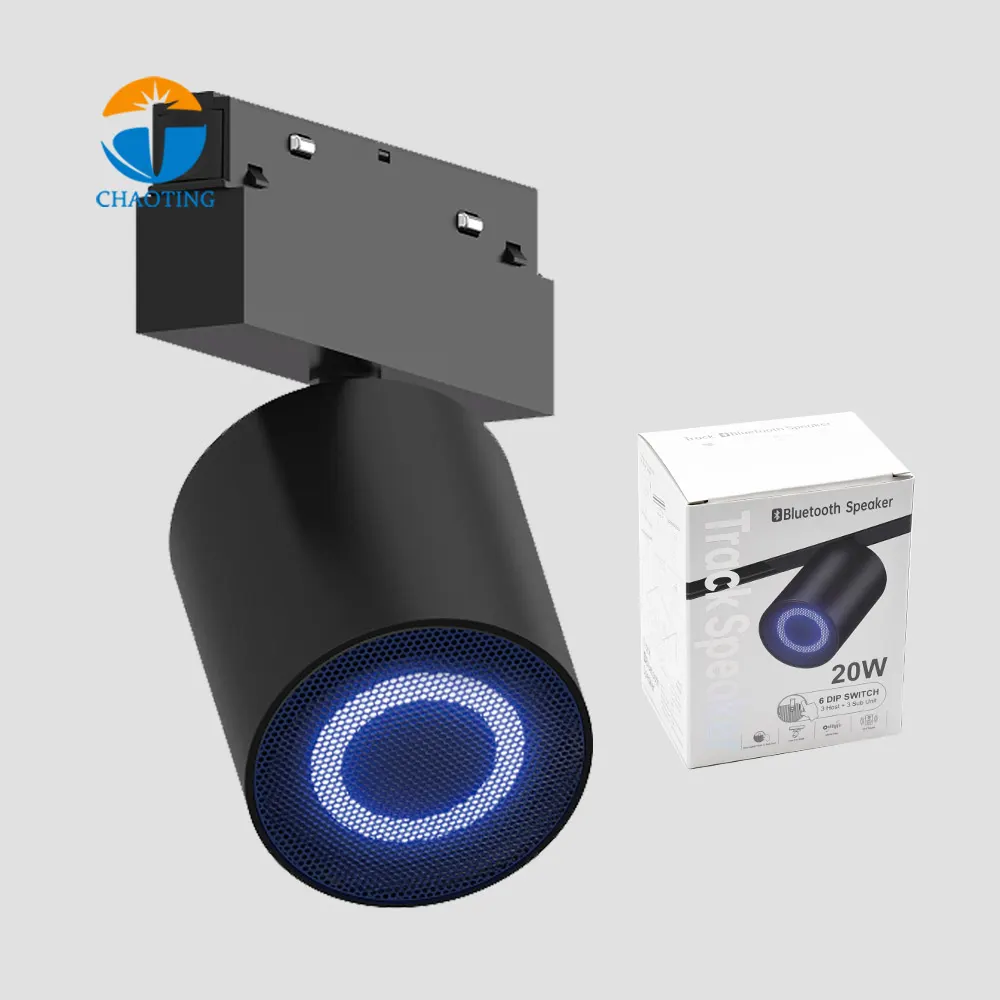 Adjustable Smart Dimmable Magnetic LED Track Spotlight With Bluetooth Speaker 220V product sample