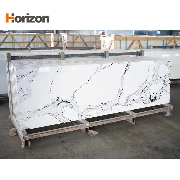 White Polished Engineered Quartz Slab 3200x1600mm