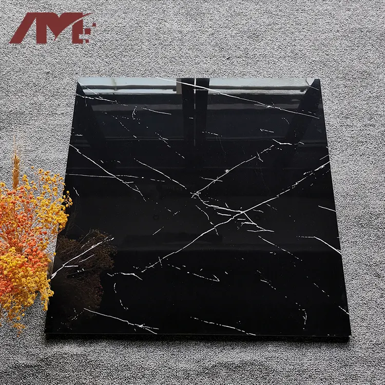 Stone-Look Black Porcelain Floor Tile 600x600mm