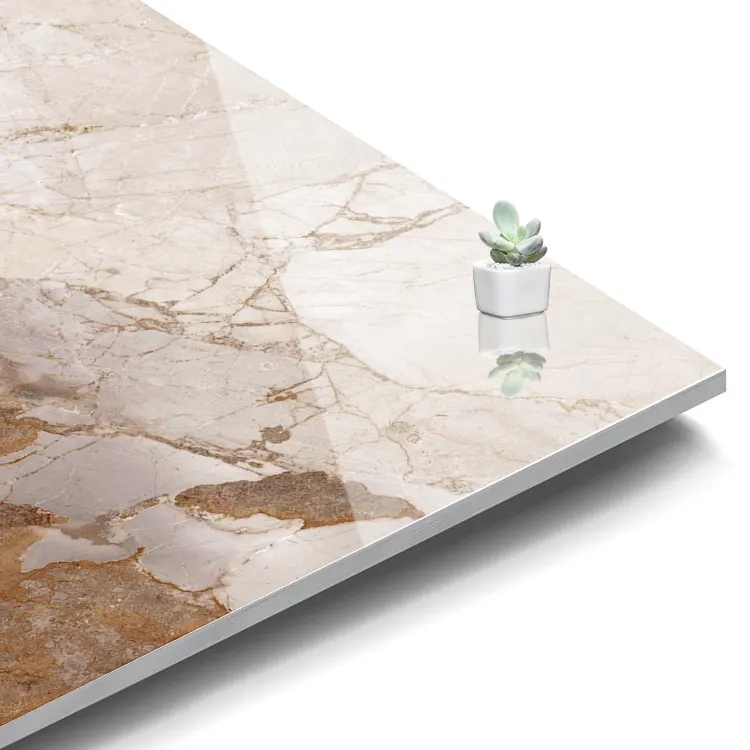 Marble-Look Polished Porcelain Floor Tile 600x600mm