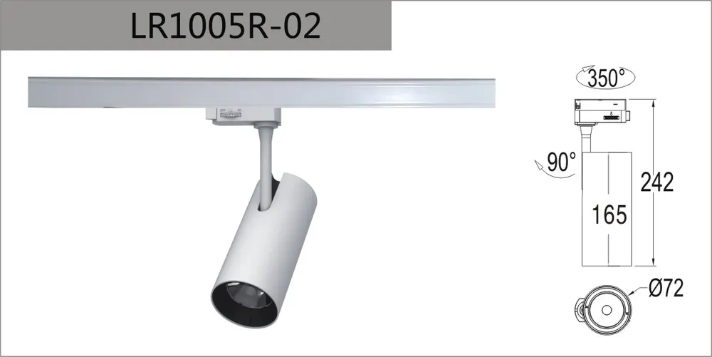 Rotatable Aluminum COB LED Track Spotlight 2/32W