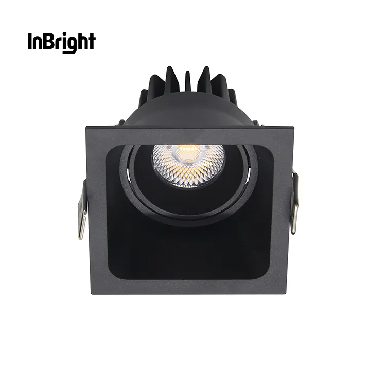 Adjustable Square Aluminum LED Downlight Black 8/15W IP65