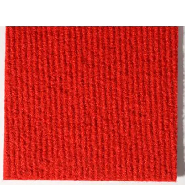 Needle-Punched Ribbed Red Polyester Exhibition And Event Carpet