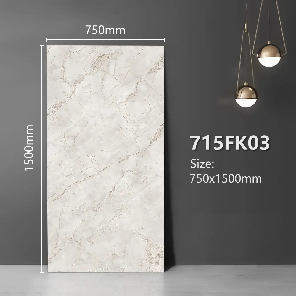 Non-Slip Stone-Look Polished Porcelain Wall And Floor Tile 750x1500mm