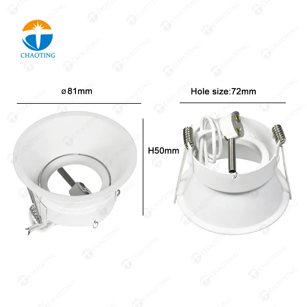 Recessed Round Aluminum Downlight Housing Black/White