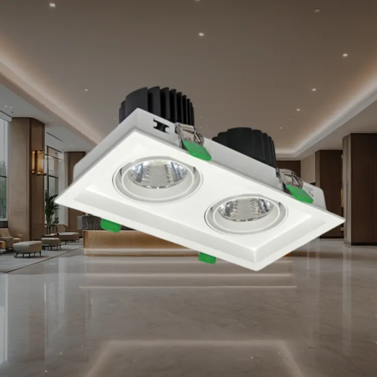 Adjustable Recessed Square LED Grille Spotlight