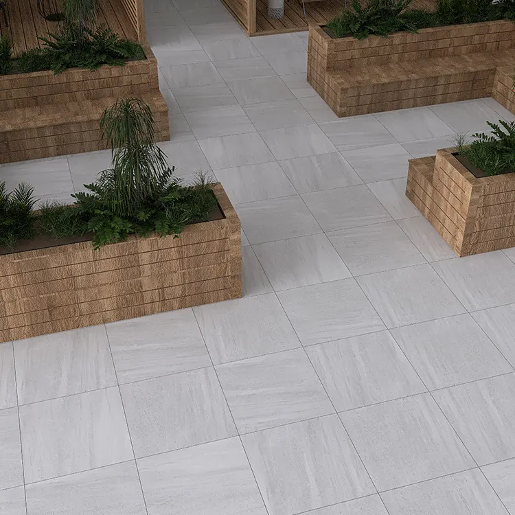 Non-Slip Stone-Look Porcelain Exterior Wall Tile 600x600mm