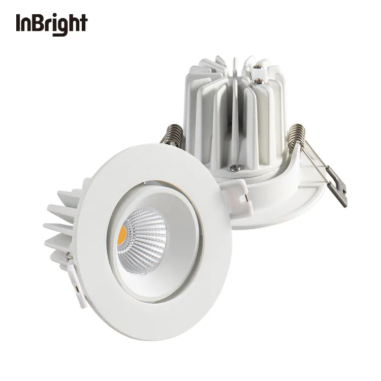 Adjustable Dimmable Recessed COB LED Downlight Black/White 8W